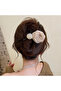 Rose Detailed Bun Hair Clip - Cream