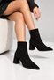 Zeva Vellora Women's Pointed Toe Heeled Boots Zippered Ankle Boots Thick Block Heel Daily Stylish Classic Boots