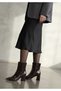 Women's Brown Wrinkled Patent Leather Zippered Thick Heeled Boots