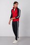 Men's Red Diver Fabric Cotton Inside Stand Collar Zipper Detailed Stripe Detailed Winter Tracksuit Set - E230 - 6