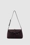 Mirelle bow suede shoulder bag - dark coffee