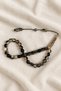 Specially Crafted Ram's Horn Prayer Beads – Black Cream Round - 4