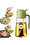 Olive Oil Dispenser Bottle 470ml, 2-in-1 Glass Oil Sprayer and Pourer, Refillable Oil Mister Spray Bottle for Cooking, Air Fryer, Salad, BBQ & Kitchen