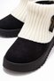Knitted, Bowknot, Furry Children's Boots 31-35 Black - 3