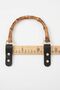 Bamboo Bag Handle with Leather Ends, Handmade Knitted Hobby Craft, Shiny - Black Leather - 2