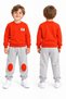 Boys' Crew Neck Sweatpants with Knee Patches and Pockets, Basic Tracksuit Set for Ages 1-5 W0126