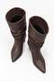 Women's Bellows Short Boots Brown Leather - 4