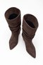 Women's Bellows Short Boots Brown Suede - 5