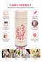 500ML Glass Water Bottle with Floral Print, Protective Sleeve, Leakproof Screw Lid and Wide-Mouth Design for School, Office, Gym, Travel and Daily Hydration - 4
