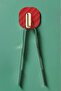 ®   2-Piece Adhesive Retro Hanger Cabinet Door Handle Red - 6