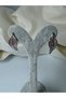 Steel Earring Leaf Model with Zircon Stone - 5