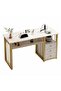 Modern Narrow Console Table And Portable Laptop Desk With Golden Frame - 8