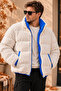 Unisex Double-Sided Plush Inflatable Coat with Zipper and Double Pockets, Thick Textured Filling, Oversized Winter Wear - 3