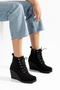 D1972 Women's Wedge Sole Zippered Daily Hook-And-Loop Boots - 3