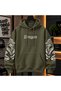 Oversize Dragon Printed Hooded Sweatshirt