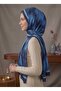 Cloud Pattern Bamboo Shawl New Cotton Stylish Shawl Navy Blue Night Blue - 3