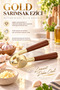 Gold Garlic Crusher – Metal Garlic Press with Wooden Look Handle – Ergonomic Kitchen Utensil - 3