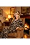 Women's Leopard Print Feminine Pajama Set - Soft Fabric, Stylish and Comfortable Loungewear Set - 5