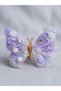 Girl's Shiny Glitter Butterfly Buckle with Colorful Flower Detail - 2