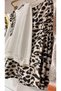 Leopard Ruffle Detailed Black Sweatshirt and Leopard Skirt Set - 3