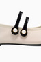 Erin Mary Jane Flats, Leather, Pearl Detailed Double Strap, Shiny Toe, French Chic - 5