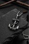 Minimal Design Stainless Steel Antique Silver Color Sailor Rope Anchor Necklace - 4