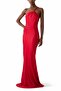One Shoulder Bias Gown, Red One Shoulder Evening Dress - 2