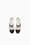 Erin Mary Jane Flats, Leather, Pearl Detailed Double Strap, Shiny Toe, French Chic - 4