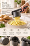 Metal Potato Masher Press – Practical Mashed Potato Making Apparatus with Ergonomic Handle, Black - 4