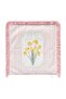 Ribbon Bloom Pink Striped Yellow Floral Patterned Fringed Decorative Throw Pillow Cover - 4