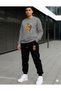 Unisex Winter Sweatshirt Two Threaded Tracksuit Set Oversize Casual Sportswear Robotic Bear Print
