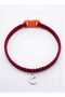 Red Hand-Knitted Macrame Cat Collar 27 cm - Stylish Cat Collar with Moon Figure Charm - 2