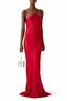 One Shoulder Bias Gown, Red One Shoulder Evening Dress - 3