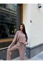 Women's Lace-Up Waist Long Sleeve Flowy Top and Bottom Set - 7