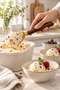 Gold Ice Cream Spoon – Metal Ice Cream Serving Spoon with Wooden Look Handle – Ergonomic and Stylish Design - 2