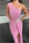 Sandy Tek Balık Evening Dress Shoulder Fabric Dress Cut - 2