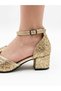 Golden Sparkling Girls' Heeled Shoes - 2