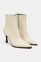 Marma Butter Yellow Matte Zipper Detail Pointed Toe Women's Heeled Boots - 5