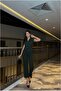 Crepe Short Jumpsuit with Fabric Sleeves