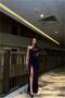 Single Slit Fish Tail Evening Dress Shoulder Cutout