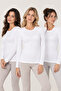 Women's 3-Piece Modal Cotton Crew Neck Long Sleeve Basic Undershirt Set Stretchy Casual Underwear
