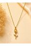 Anti-Tarnish Gold Tone Rose Bud Pendant Necklace