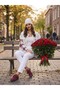 White Lumberjack Shirt Jacket with Burgundy Plaid Detail - 2