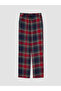 Özmarka New Season Claret Red Regular Fit Plaid Men's Pajama Bottoms - 5