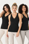 Women's 3-Piece Modal Camisole Lace Detailed V-Neck Undershirt Set Flexible Daily Underwear