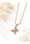 Anti-Tarnish Gold Tone Butterfly Pendant Necklace