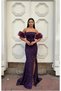 Scuba Detailed Strapless Evening Dress Stretchy Fabric Dress Pleated
