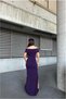 Halter Detailed Evening Dress Stone Dress Collar - 4