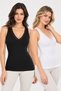 Women's 2-Piece Modal Camisole Lace Detailed V-Neck Undershirt Set Flexible Daily Underwear