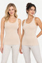 Women's 2-Piece Bamboo Elastane Wide Strap Basic Athlete Set Flexible Daily Underwear